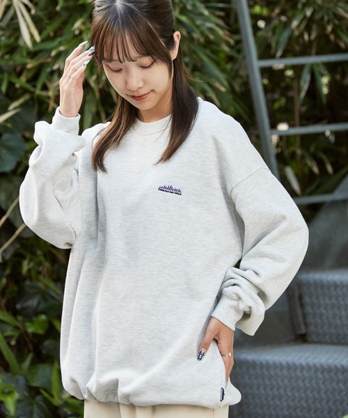 THOUSAND MILE（サウザンドマイル）の「THOUSAND MILE/サウザンドマイル DRAWCORD CREW NECK PULLOVER ラバーロゴ クルーネックスウェット（スウェット・メンズ・ブラック/ライトグレー/チャコール/ネイビー・XS/M/XL/L）」の12枚目の写真