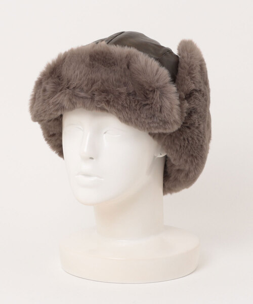 Revo.（レボ）の「ヴィンテージ 合皮レザー ミリタリー フライトキャップ 耳当て付き 2way（キャップ・レディース・ブラック/カーキ/ブラウン・FREE）」の3枚目の写真