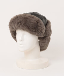 Revo. | ヴィンテージ 合皮レザー ミリタリー フライトキャップ 耳当て付き 2way(キャップ)