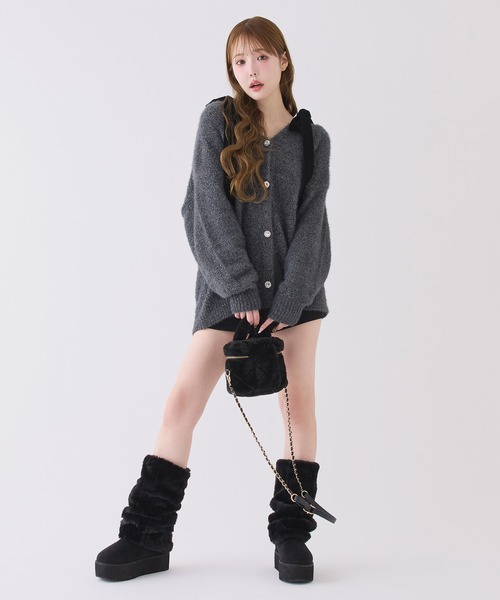 one after another NICE CLAUP（ワンアフターアナザーナイスクラップ）の「【新色ブラック】2wayフェイクムートンロングブーツ（ブーツ・レディース・ブラック・L/M/S）」の13枚目の写真