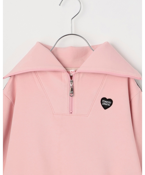 メゾピアノセーラーハーフZIP　ロゴラインスカパン　セット140 mezzo piano セットアップ セーラーハーフZIP ロゴラインスカパン