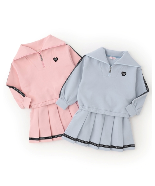 セーラーハーフZIP ロゴラインスカパン セット（セットアップ）｜mezzo
