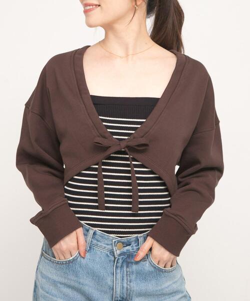 URBAN RESEARCH Sonny Label(アーバンリサーチサニーレーベル)の「SLAB Ribbon SweatCardigan(Tシャツ/カットソー・レディース・ブラック/グレー/ブラウン・FREE)」の3枚目の写真
