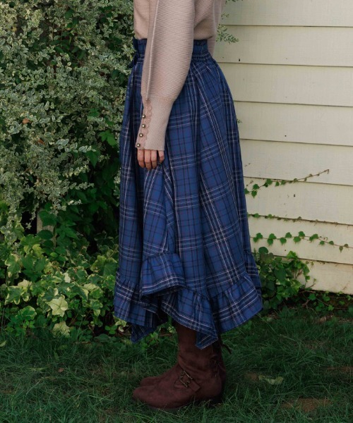 axes femme（アクシーズファム）の「タータンチェックイレヘムスカート（スカート・レディース・ワイン/ネイビー/ミント・FREE）」の5枚目の写真