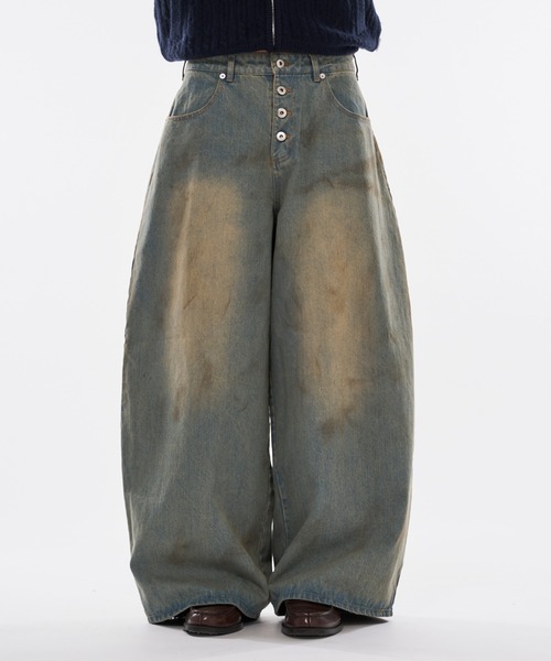 WISH FOR EVER(ウィッシュフォーエバー)の「【 3color / 3size 】ASSORT WIDE CURVE DENIM / アソートワイドカーブデニム(デニムパンツ・メンズ・インディゴブルー/ブラック/ライトブルー・MEDIUM/LARGE/SMALL)」の2枚目の写真