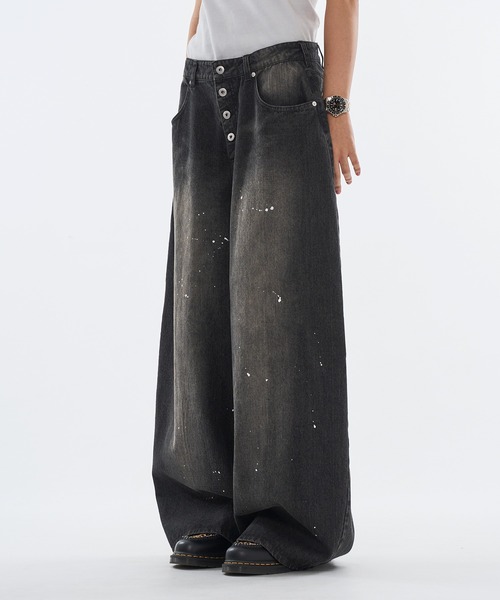 WISH FOR EVER(ウィッシュフォーエバー)の「【 3color / 3size 】ASSORT WIDE CURVE DENIM / アソートワイドカーブデニム(デニムパンツ・メンズ・インディゴブルー/ブラック/ライトブルー・MEDIUM/LARGE/SMALL)」の5枚目の写真