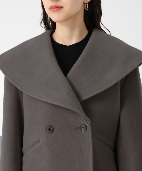 31 Sons de mode(トランテアン ソン ドゥ モード)の「2025秋冬新作 ビッグカラーショートコート(その他アウター・レディース・チャコールグレー/ブルー/グレイッシュベージュ・S/M)」の15枚目の写真