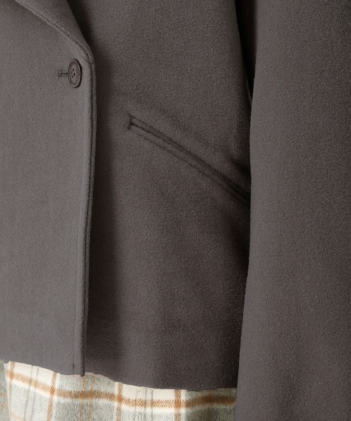 31 Sons de mode(トランテアン ソン ドゥ モード)の「2025秋冬新作 ビッグカラーショートコート(その他アウター・レディース・チャコールグレー/ブルー/グレイッシュベージュ・S/M)」の16枚目の写真