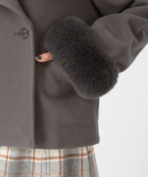 31 Sons de mode(トランテアン ソン ドゥ モード)の「2025秋冬新作 ビッグカラーショートコート(その他アウター・レディース・チャコールグレー/ブルー/グレイッシュベージュ・S/M)」の18枚目の写真