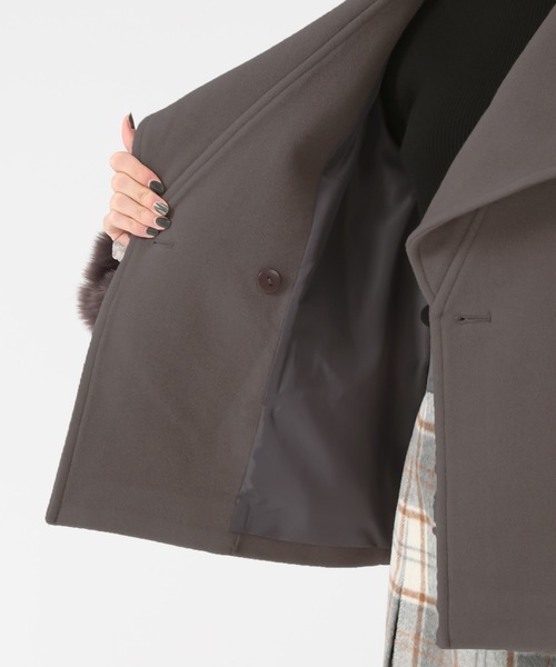 31 Sons de mode(トランテアン ソン ドゥ モード)の「2025秋冬新作 ビッグカラーショートコート(その他アウター・レディース・チャコールグレー/ブルー/グレイッシュベージュ・S/M)」の21枚目の写真