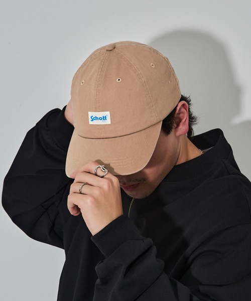 schott(ショット)の「【SCHOTT】ショット WASHED 6P CAP ユーズド加工 ロゴプレートキャップ ユニセックス SC155 CBS(キャップ・メンズ・ベージュ/ブラック/アイボリー・FREE)」の22枚目の写真