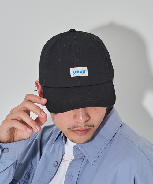 schott(ショット)の「【SCHOTT】ショット WASHED 6P CAP ユーズド加工 ロゴプレートキャップ ユニセックス SC155 CBS(キャップ・メンズ・ベージュ/ブラック/アイボリー・FREE)」の4枚目の写真