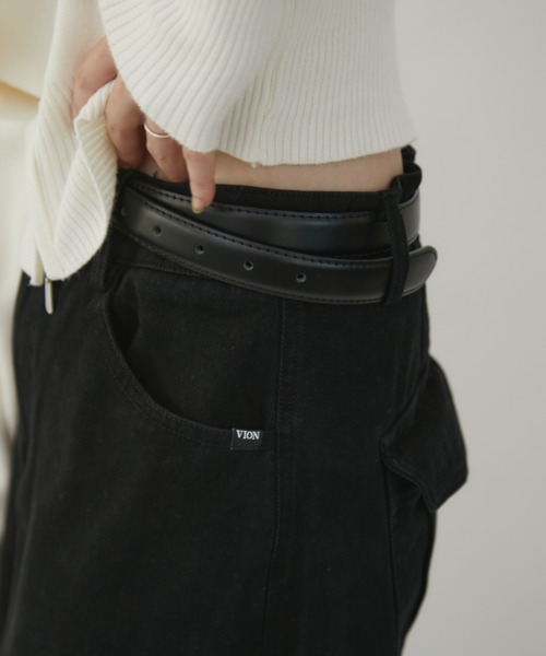 VION(ヴィオン)の「サイドタックワイドパンツ / Side Tuck Wide Pants(チノパンツ・レディース・ブラック/ブラウン・MEDIUM/LARGE)」の12枚目の写真