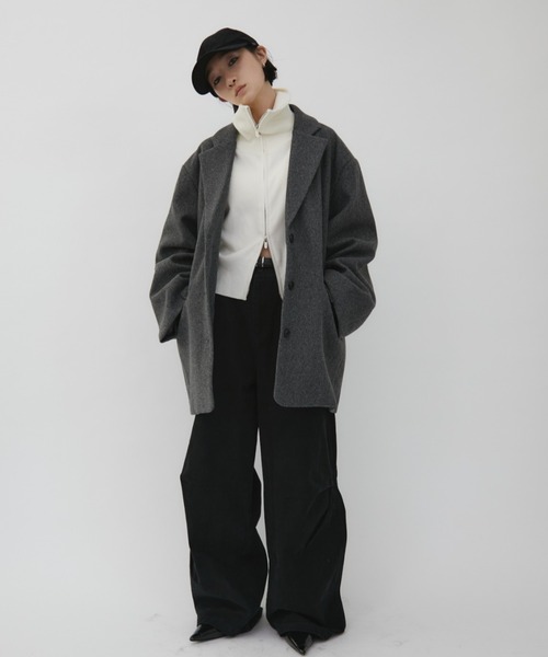 VION(ヴィオン)の「サイドタックワイドパンツ / Side Tuck Wide Pants(チノパンツ・レディース・ブラック/ブラウン・MEDIUM/LARGE)」の10枚目の写真