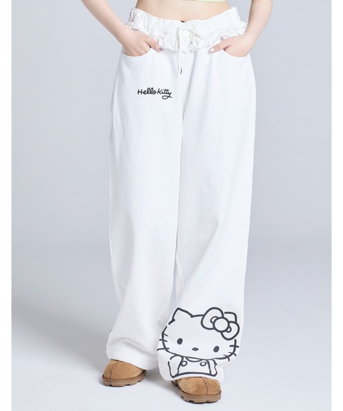 【新品未使用】2NE1 ハローキティコラボ　スウェットパンツ hello kitty x little sunny bite sweat pants（スウェットパンツ