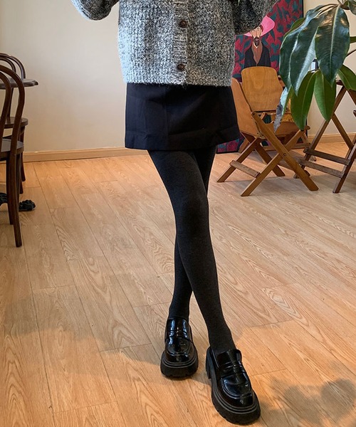 IRADOWL（アイラドール）の「厚手リブタイツ（タイツ/ストッキング・レディース・ブラック/ダークグレー/ライトグレー・FREE）」の2枚目の写真