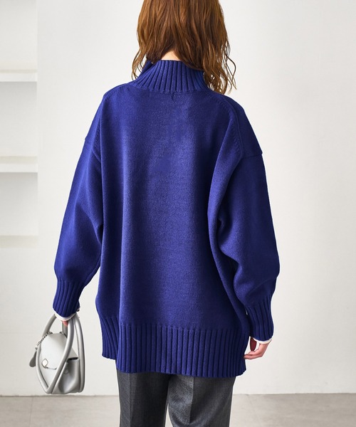 WEB限定】サイドスリットニットプルオーバー/イージーケア（ニット