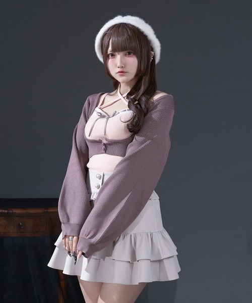 Pal elfy（パルエルフィー）の「ハシゴレースアンサンブルニット