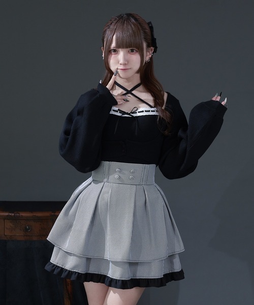 ハシゴレースアンサンブルニット ハシゴレースアンサンブルニット（カーディガン/ボレロ）｜Pal