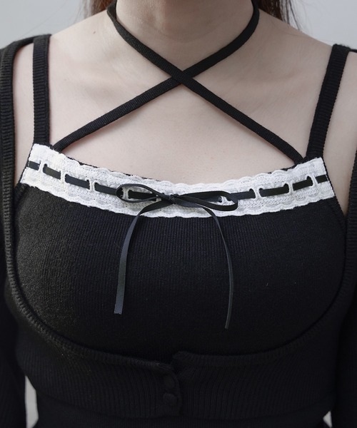 Pal elfy（パルエルフィー）の「ハシゴレースアンサンブルニット