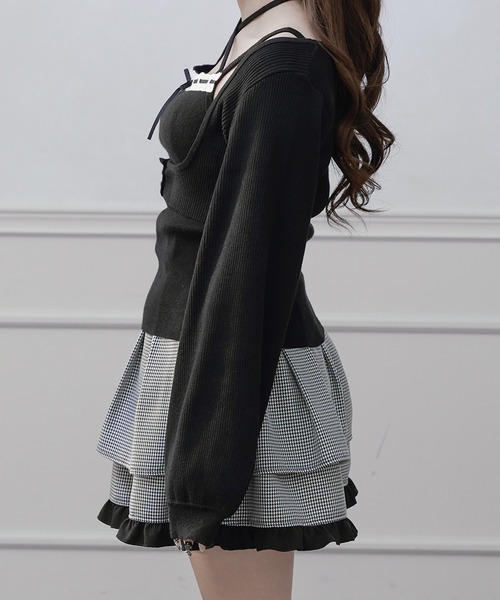 ハシゴレースアンサンブルニット ハシゴレースアンサンブルニット（カーディガン/ボレロ）｜Pal