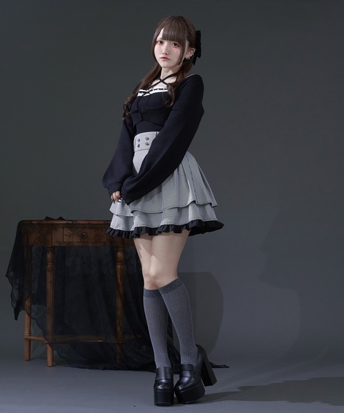 ハシゴレースアンサンブルニット ハシゴレースアンサンブルニット（カーディガン/ボレロ）｜Pal