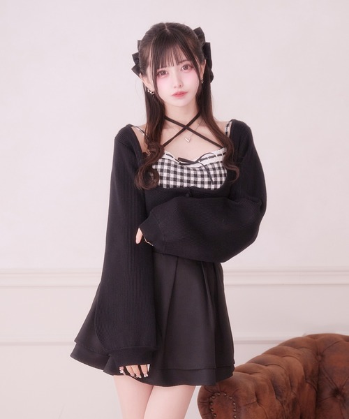 ハシゴレースアンサンブルニット（ニット/セーター）｜Pal elfy（パル