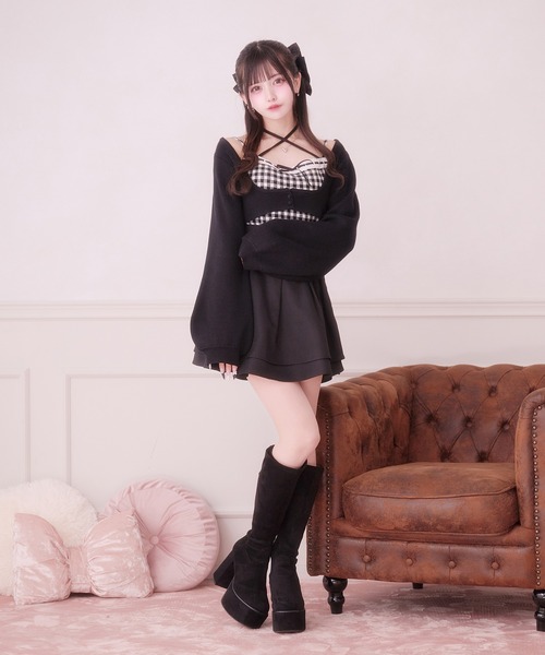 ハシゴレースアンサンブルニット（ニット/セーター）｜Pal elfy（パル