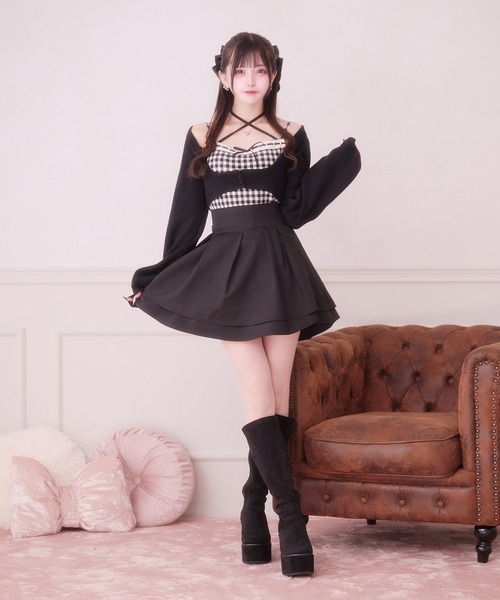 パルエルフィ　ハシゴレースアンサンブルニット ハシゴレースアンサンブルニット（ニット/セーター）｜Pal elfy（パル