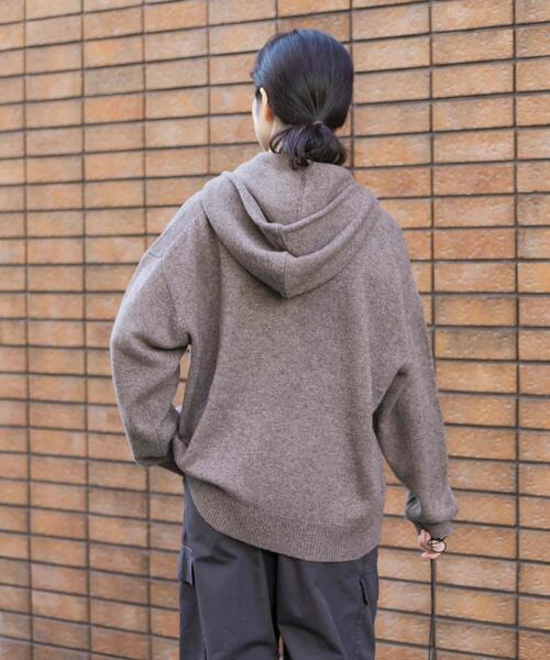 かぐれ（カグレ）の「ヤクウールフードマフラー（マフラー・レディース・モカ/チャコールグレー・FREE）」の5枚目の写真