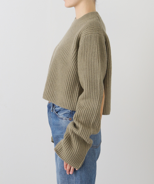 INSCRIRE（アンスクリア）の「【INSCRIRE /アンスクリア】Rib Short Length P/O：ニット（ニット/セーター・レディース・ベージュ・FREE）」の4枚目の写真