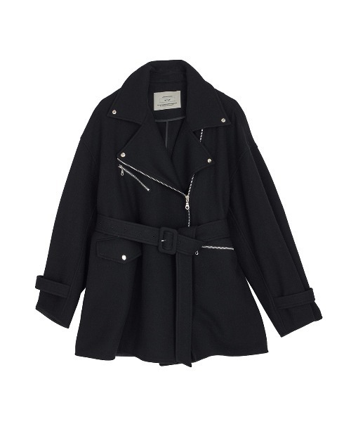 Ameri（アメリ）の「WOOL RIDERS COAT（ピーコート・レディース・アイボリー/ブラック・FREE）」の12枚目の写真