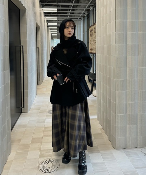 Ameri（アメリ）の「WOOL RIDERS COAT（ピーコート・レディース・アイボリー/ブラック・FREE）」の10枚目の写真