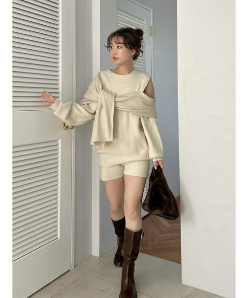 SNIDEL（スナイデル）の「ディフォメーションニットプルオーバー（ニット/セーター・レディース・アイボリー/グレー/レッド・F）」の8枚目の写真