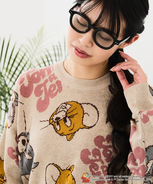 Tom&Jerry(トムアンドジェリー)の「【TOM&JERRY/トムとジェリー】ジャガードニット(ニット/セーター・レディース・ワイン/ブルー/オフホワイト/グレー/ベージュ/ネイビー・LARGE/MEDIUM)」の3枚目の写真