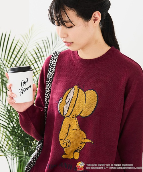 Tom&Jerry(トムアンドジェリー)の「【TOM&JERRY/トムとジェリー】ジャガードニット(ニット/セーター・レディース・ワイン/ブルー/オフホワイト/グレー/ベージュ/ネイビー・LARGE/MEDIUM)」の6枚目の写真