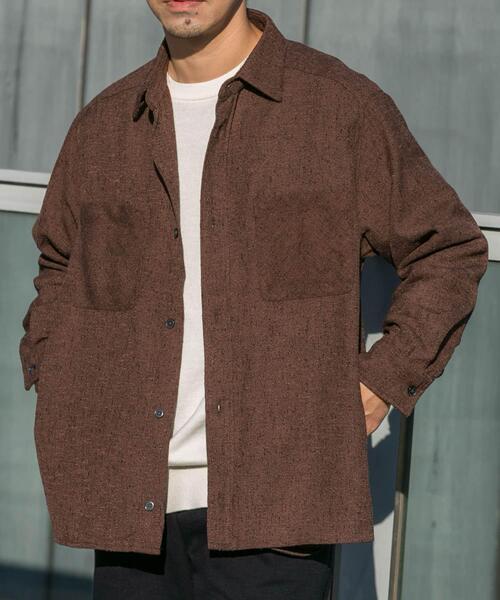 URBAN RESEARCH ROSSO MEN(アーバンリサーチロッソメン)の「ツイードサイドポケットシャツ(シャツ/ブラウス・メンズ・ブラウン/ブラック・LARGE/MEDIUM)」の3枚目の写真