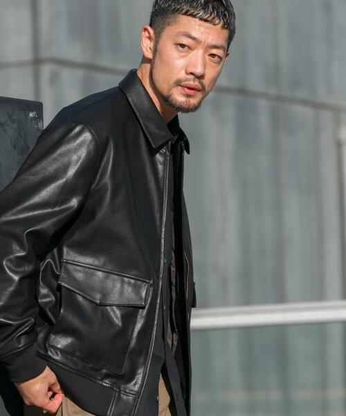 URBAN RESEARCH ROSSO MEN（アーバンリサーチロッソメン）の「『XLサイズあり』ビーガンファブリックジップブルゾン（ブルゾン・メンズ・ブラック・LARGE/X-LARGE/MEDIUM）」の2枚目の写真