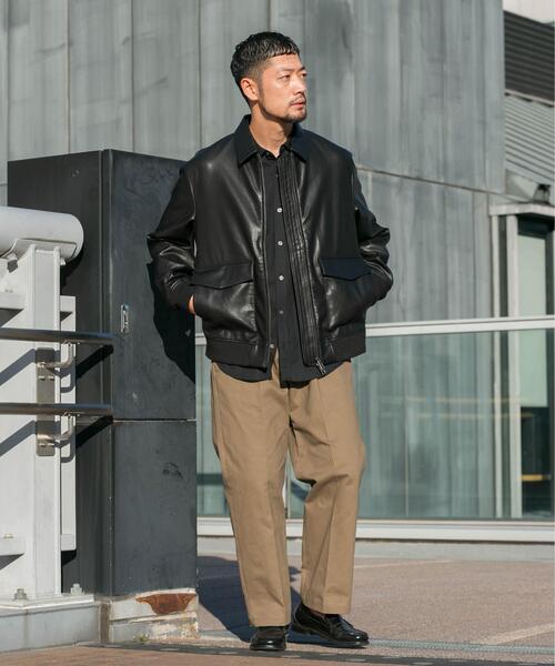 URBAN RESEARCH ROSSO MEN（アーバンリサーチロッソメン）の「『XLサイズあり』ビーガンファブリックジップブルゾン（ブルゾン・メンズ・ブラック・LARGE/X-LARGE/MEDIUM）」の3枚目の写真