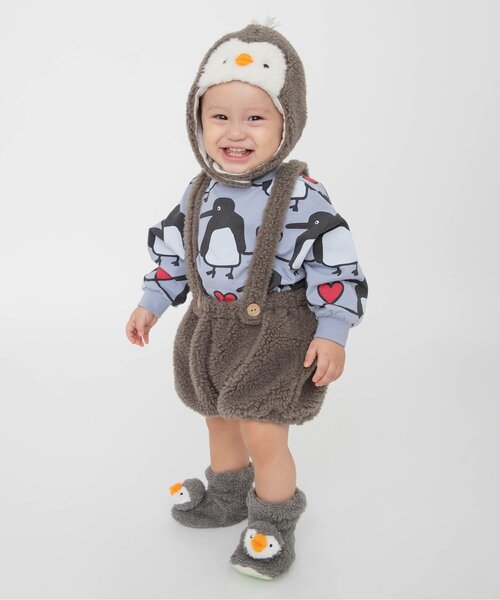 BREEZE(ブリーズ)の「FUN!FAN!アニマル 総柄ボディオール(ロンパース・キッズ・アイボリー/ブルー・70/80)」の5枚目の写真