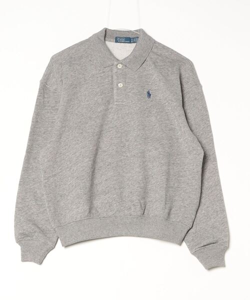 POLO RALPH LAUREN（ポロ ラルフ ローレン）の「ライトウェイト フリース ロングスリーブ ポロ（ポロシャツ・レディース・グレー系・L/M/S/XL/XS）」の6枚目の写真