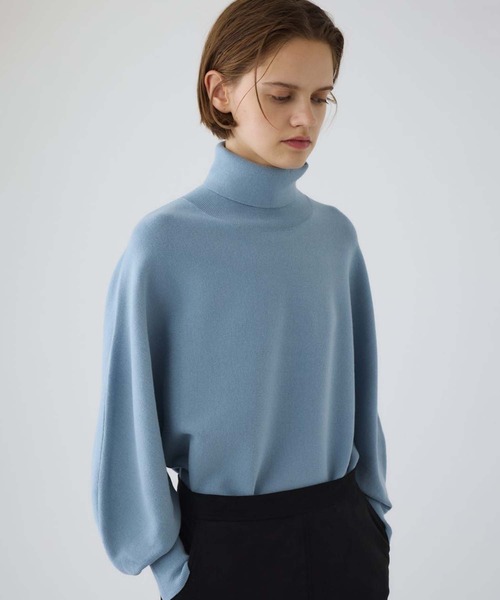 RIM.ARK(リムアーク)の「【RIM.ARK/リムアーク】Dolman wide washable knit/ドルマンワイドウォッシャブルニット(ニット/セーター・レディース・グレー/ブラック/ライトブルー・36)」の9枚目の写真