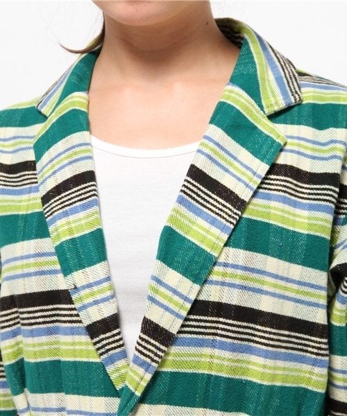 Denime(ドゥニーム)の「チェックヘビネルガウン(その他アウター・レディース・オレンジ/グリーン/レッド・FREE)」の11枚目の写真