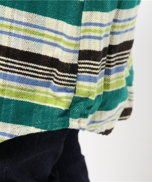 Denime(ドゥニーム)の「チェックヘビネルガウン(その他アウター・レディース・オレンジ/グリーン/レッド・FREE)」の5枚目の写真