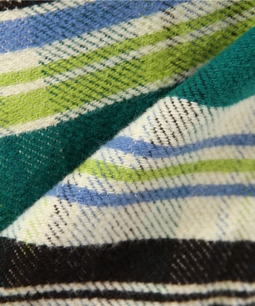 Denime(ドゥニーム)の「チェックヘビネルガウン(その他アウター・レディース・オレンジ/グリーン/レッド・FREE)」の9枚目の写真