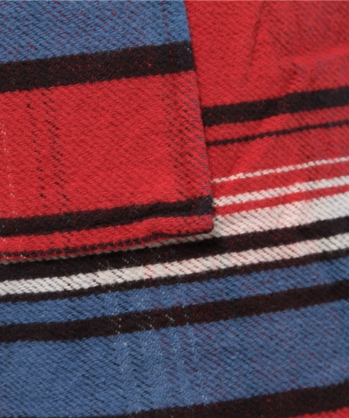 Denime(ドゥニーム)の「チェックヘビネルガウン(その他アウター・レディース・オレンジ/グリーン/レッド・FREE)」の4枚目の写真