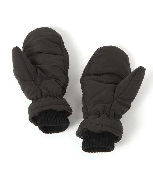 BAYFLOW（ベイフロー）の「[ギフトにもおすすめ]コード付きキルトフードミトン（手袋・レディース・ブラック/ライトグレー・FREE）」の4枚目の写真