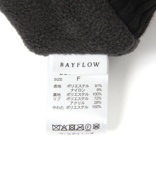 BAYFLOW（ベイフロー）の「[ギフトにもおすすめ]コード付きキルトフードミトン（手袋・レディース・ブラック/ライトグレー・FREE）」の9枚目の写真
