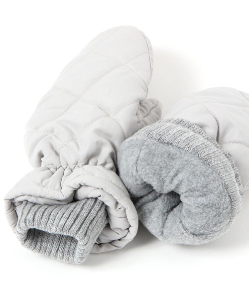 BAYFLOW（ベイフロー）の「[ギフトにもおすすめ]コード付きキルトフードミトン（手袋・レディース・ブラック/ライトグレー・FREE）」の10枚目の写真