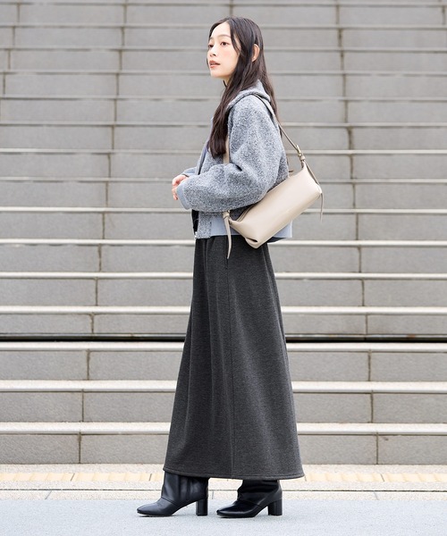 coca（coca）（コカ）の「【DAILY WARM】裏シャギーフレアスカート（スカート・レディース・ブラック/チャコール・L/S/M）」の6枚目の写真